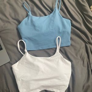 2 long-line sports bras.